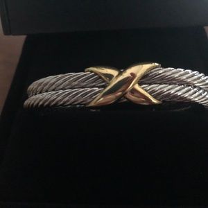 NEW David Yurman Double X Bracelet with 14K Gold